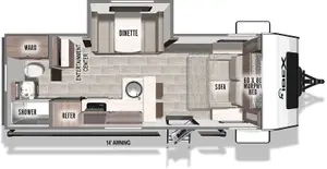 Floorplan of RV model 20MDS