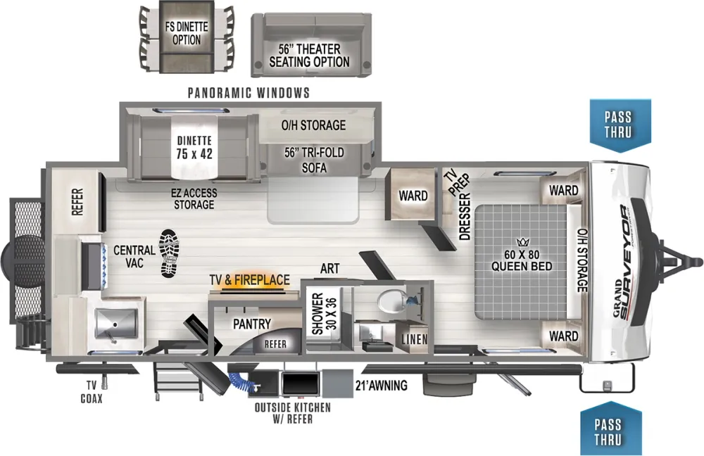 Floorplan of RV model 263RKSS