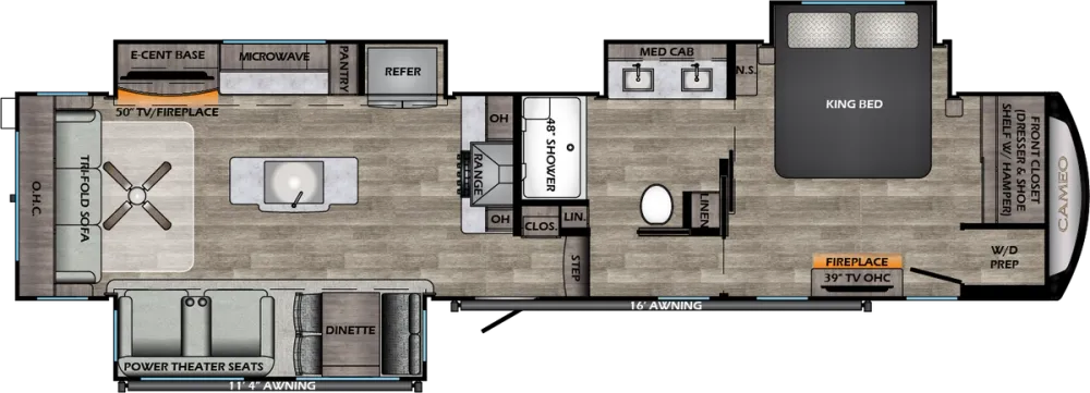 Floorplan of RV model CE3891MK