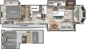 Floorplan of RV model 40CDL