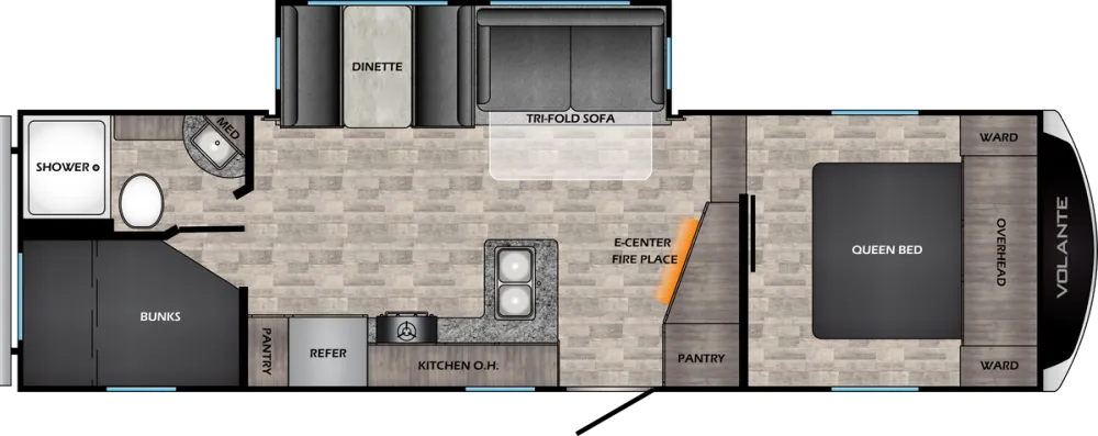 Floorplan of RV model VL251BH