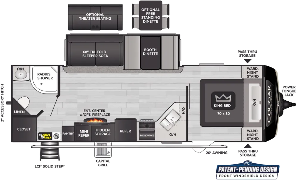 Floorplan of RV model 26RBS