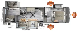 Floorplan of RV model 2892WS