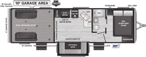 Floorplan of RV model 28V