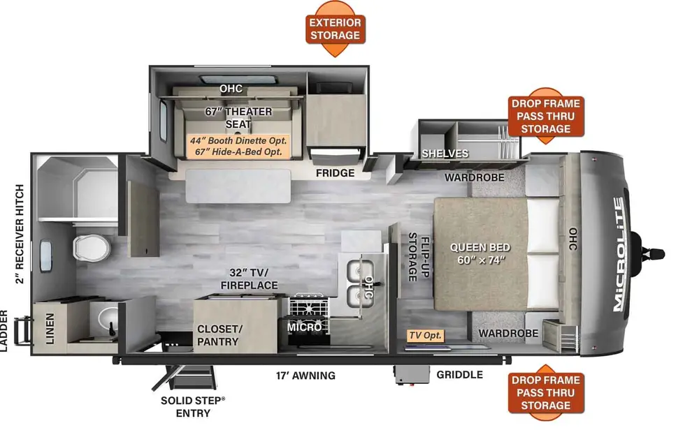 Floorplan of RV model 25FBLS