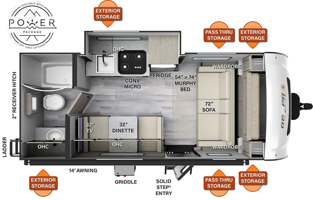 Floorplan of RV model G19FDS