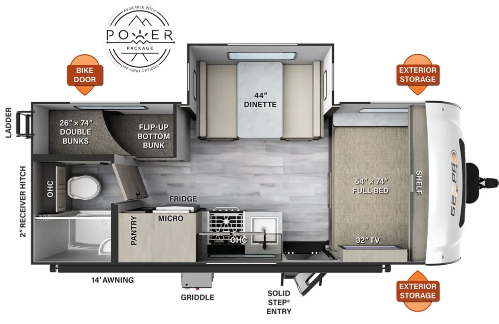 Floorplan of RV model G20BHS