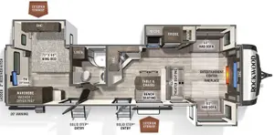 Floorplan of RV model 8324SB