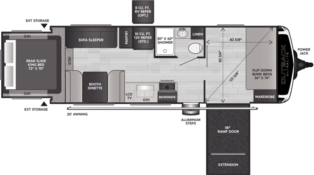 Floorplan of RV model 240URS