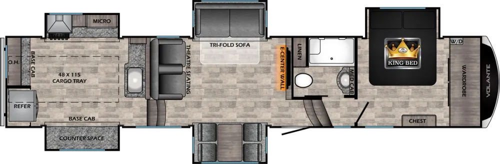 Floorplan of RV model VL3880MK