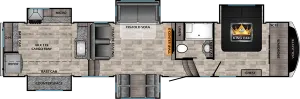 Floorplan of RV model VL3880MK