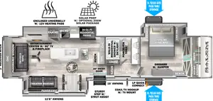 Floorplan of RV model 34RL