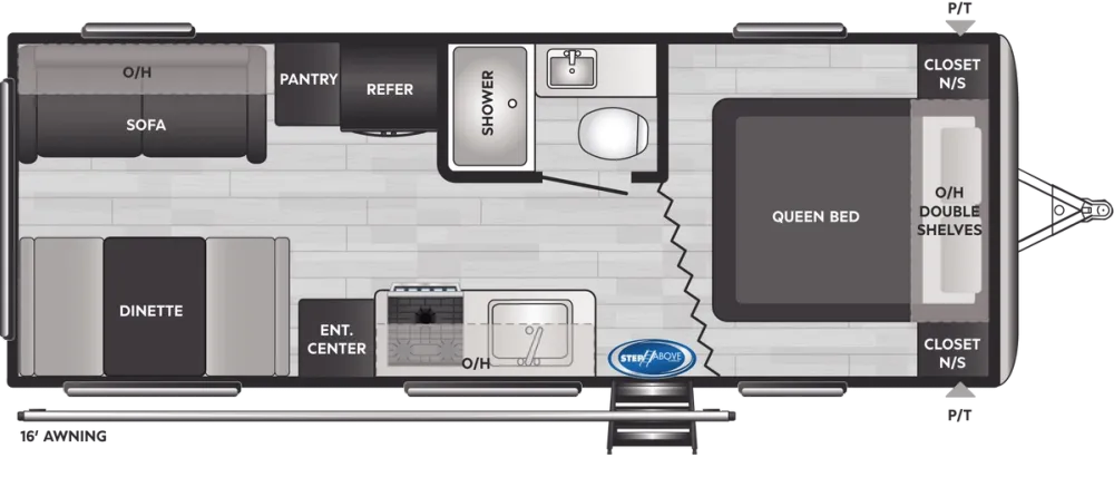 Floorplan of RV model 222RDWE