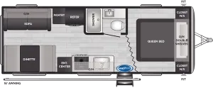 Floorplan of RV model 222RDWE