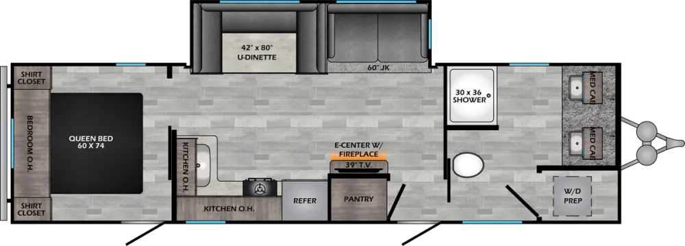 Floorplan of RV model ZR298FB