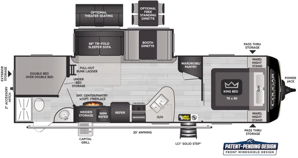 Floorplan of RV model 29BHS