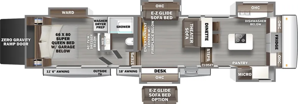 Floorplan of RV model 42FSKG