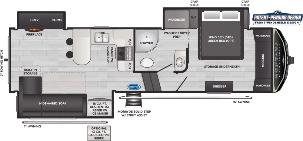 Floorplan of RV model 281CK