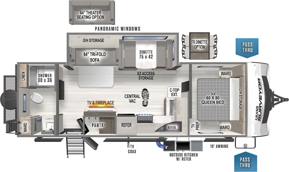 Floorplan of RV model 267RBSS