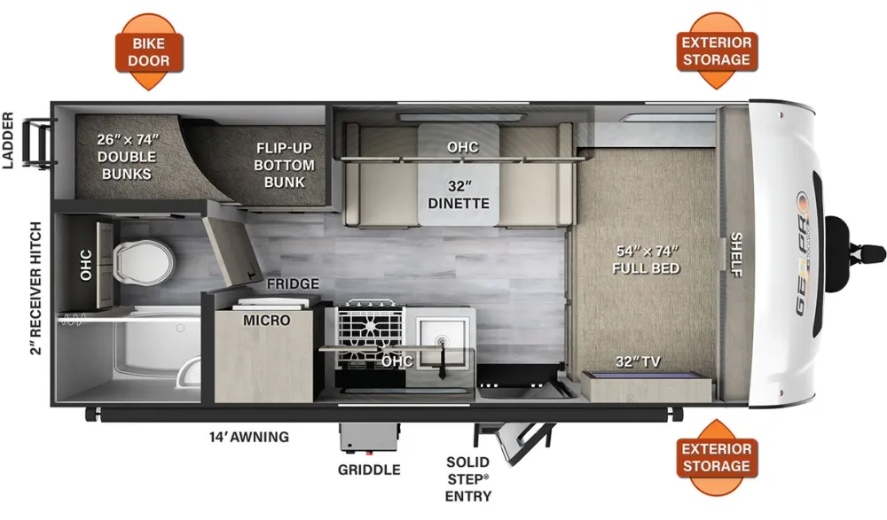 Floorplan of RV model G19BH