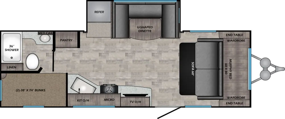 Floorplan of RV model SS24BH