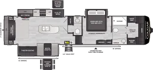 Floorplan of RV model 355FBS