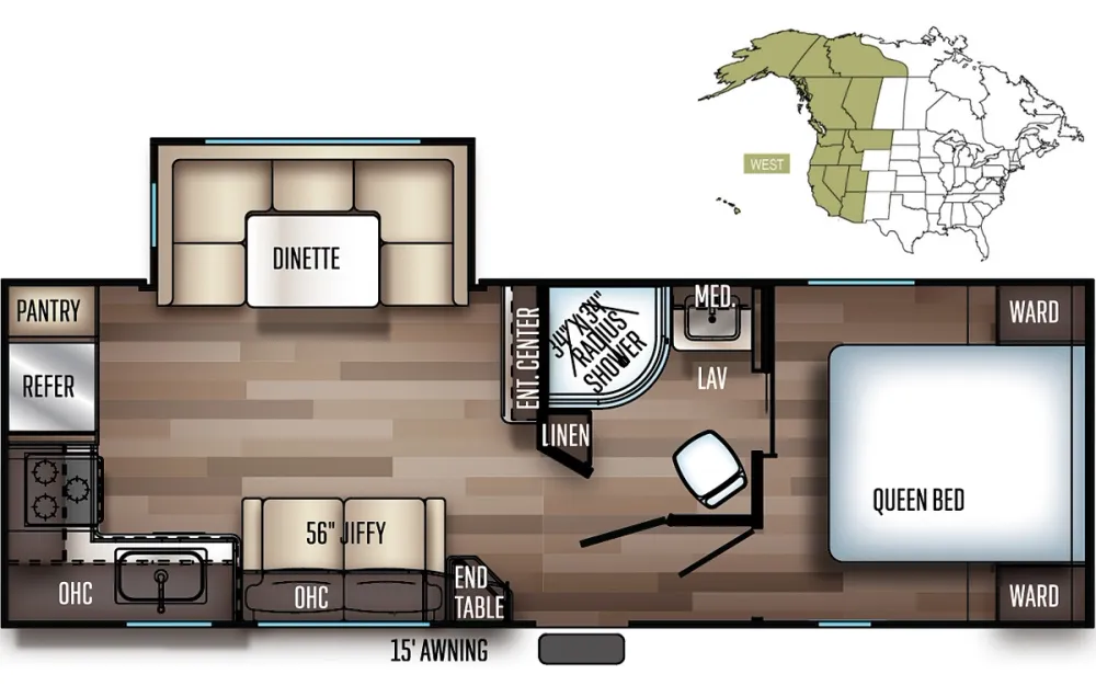 Floorplan of RV model 251RK