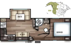 Floorplan of RV model 251RK