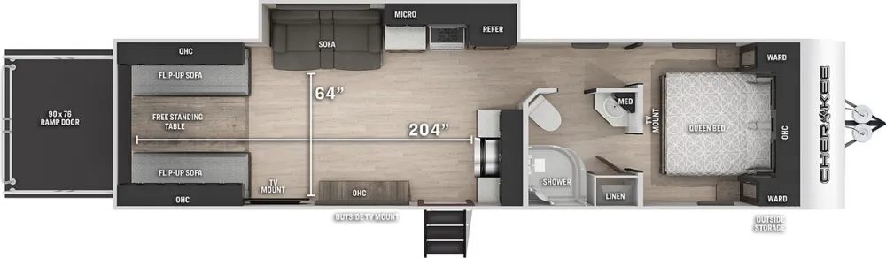 Floorplan of RV model 294RR