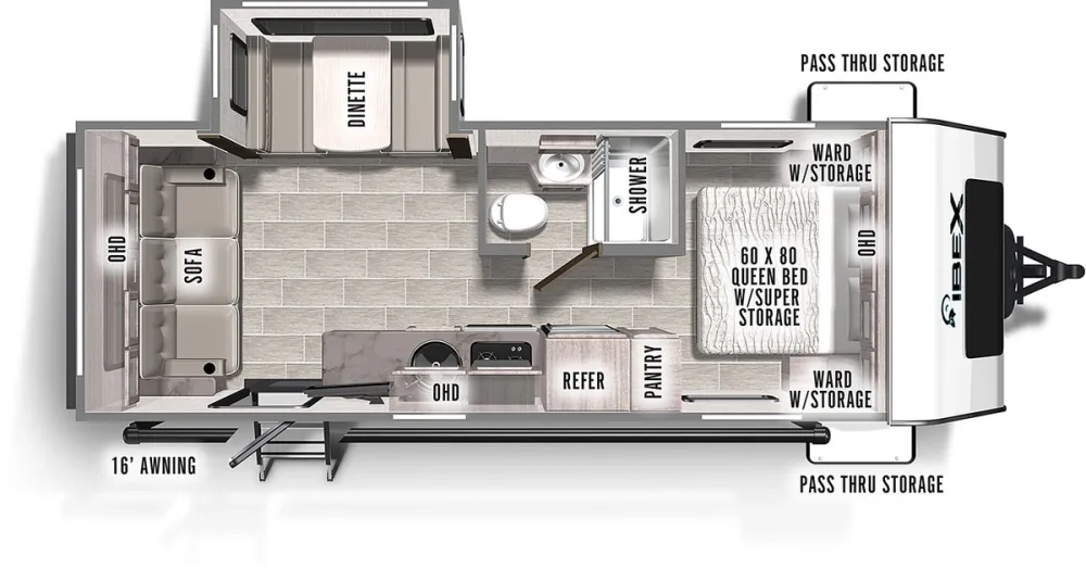 Floorplan of RV model 23RLDS