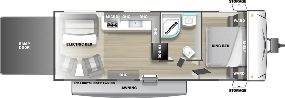 Floorplan of RV model FS2413GLE