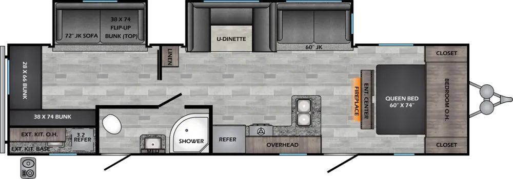 Floorplan of RV model ZR328SB