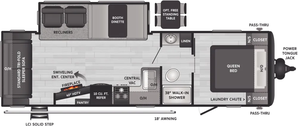 Floorplan of RV model 27RLS