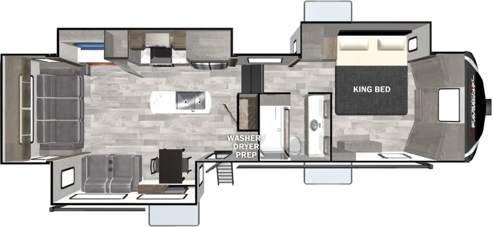 Floorplan of RV model 380RLX