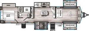 Floorplan of RV model 420FL