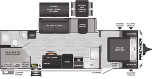 Floorplan of RV model 29BHPR