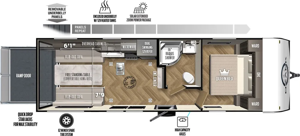 Floorplan of RV model 2500TH