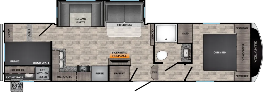 Floorplan of RV model VL295BH