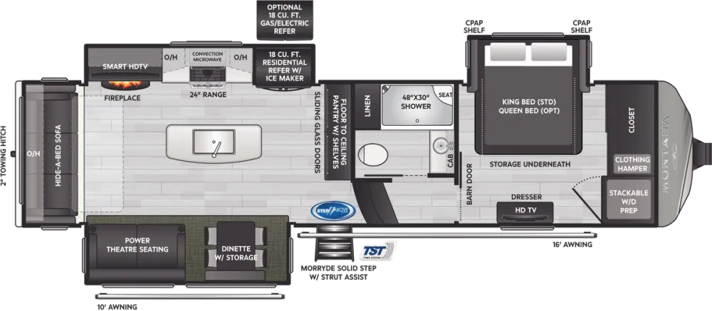 Floorplan of RV model 3123RL