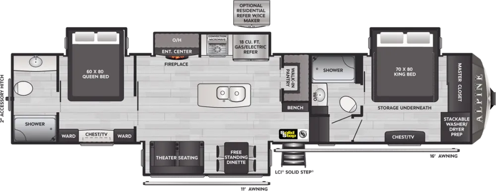 Floorplan of RV model 3912DS