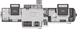 Floorplan of RV model 3912DS