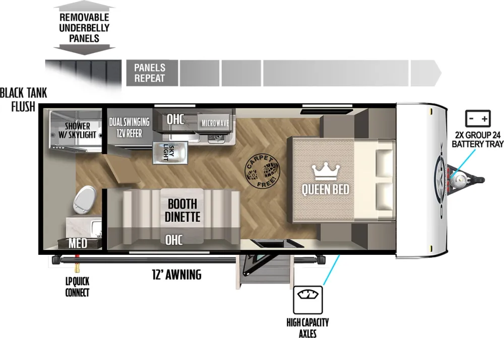 Floorplan of RV model 1660FQ