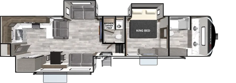 Floorplan of RV model 390FBX