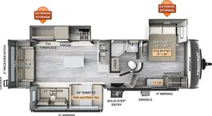 Floorplan of RV model 29RLBS