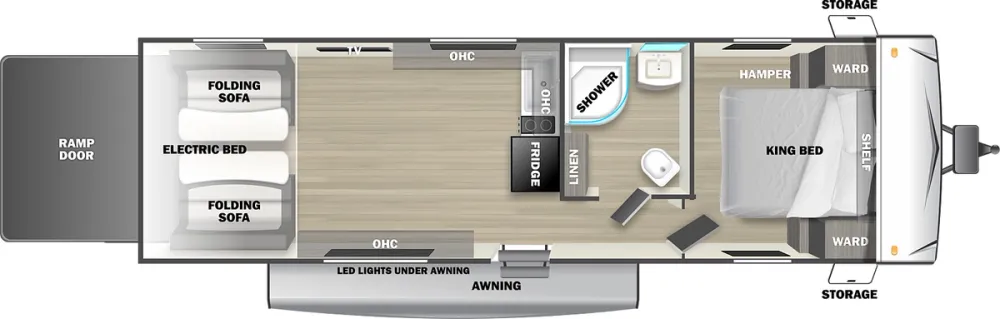 Floorplan of RV model 2750GLE