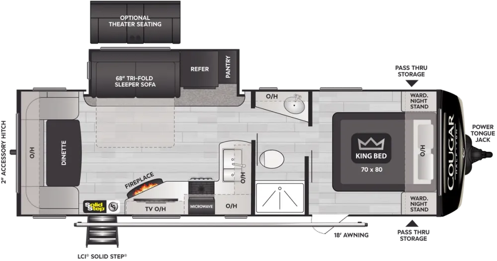 Floorplan of RV model 25RDSWE