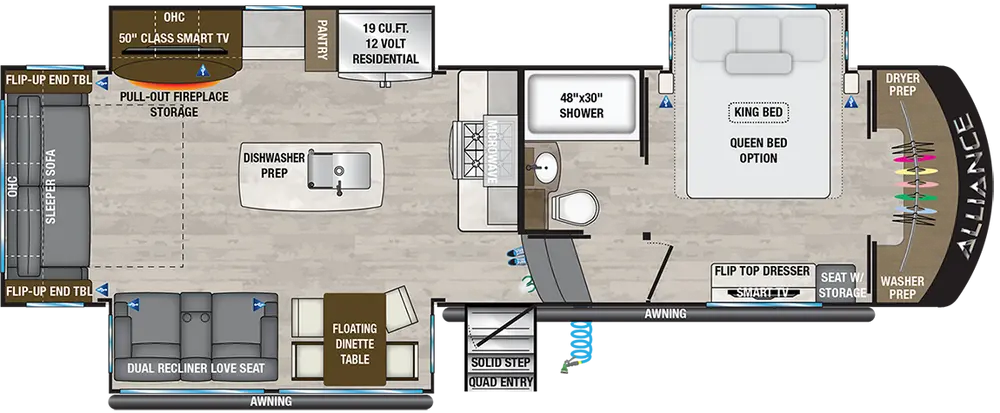 Floorplan of RV model 295MK