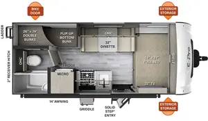 Floorplan of RV model E19BH