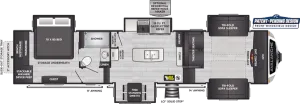 Floorplan of RV model 360FL