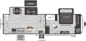 Floorplan of RV model 295RK